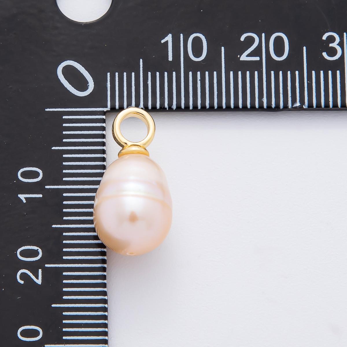18k gold filled 18mm Pink freshwater pearl drop pendant | AF-661