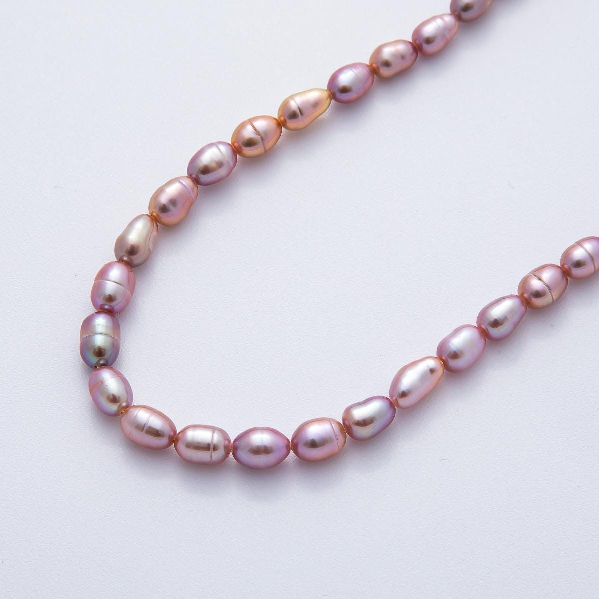 4.5mm Rice Shell Pearl Bead Strand Mauve Pink Pearls for Jewelry Making, Necklace & Bracelet Craft Supplies Colorful Beads WA-3497