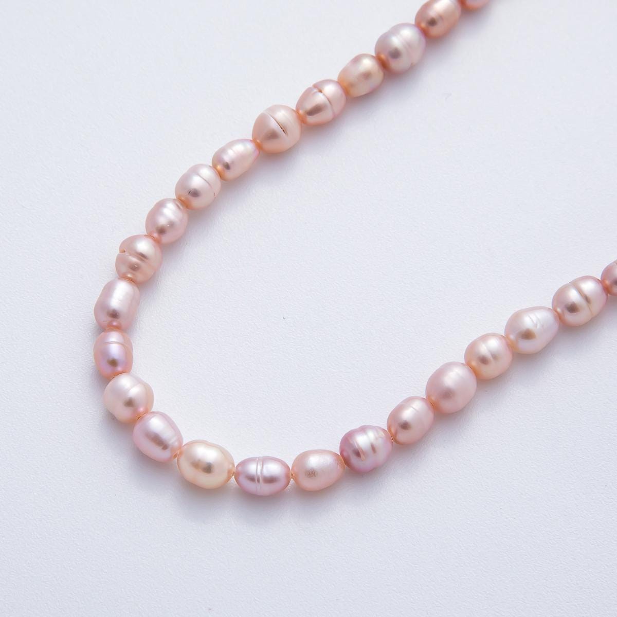 4.5mm Rice Shell Pearl Bead Strand Mauve Pink Pearls for Jewelry Making, Necklace & Bracelet Craft Supplies Colorful Beads WA-3497