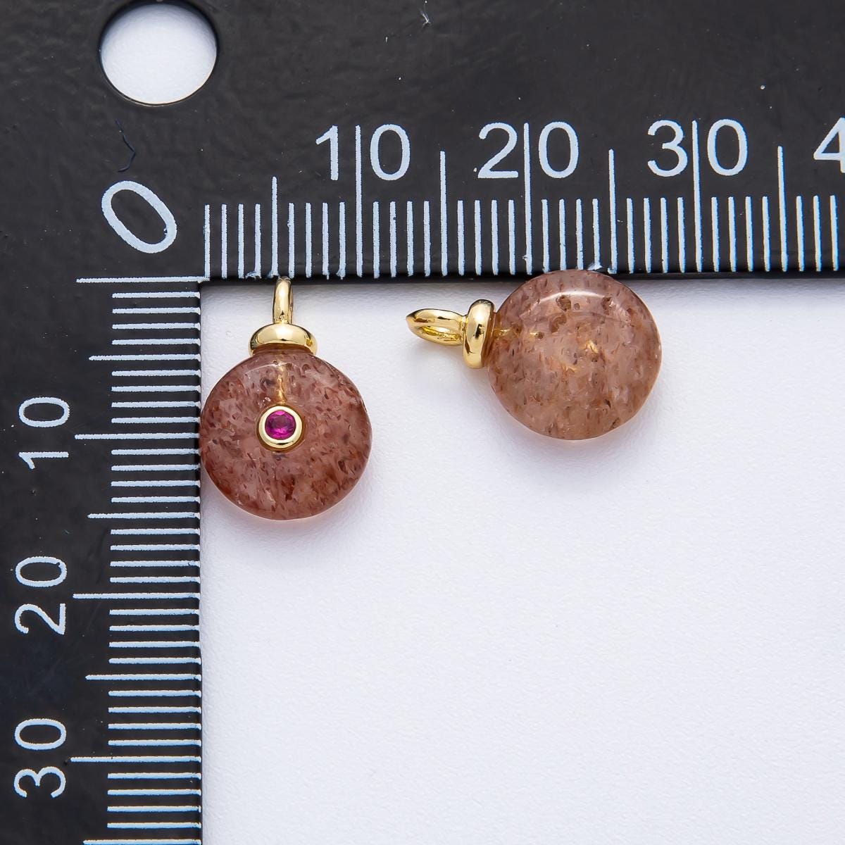 Teardrop Round Gemstone Pendant Amethyst, Quartz Stone Pendant 18k Gold Filled Peg Bail