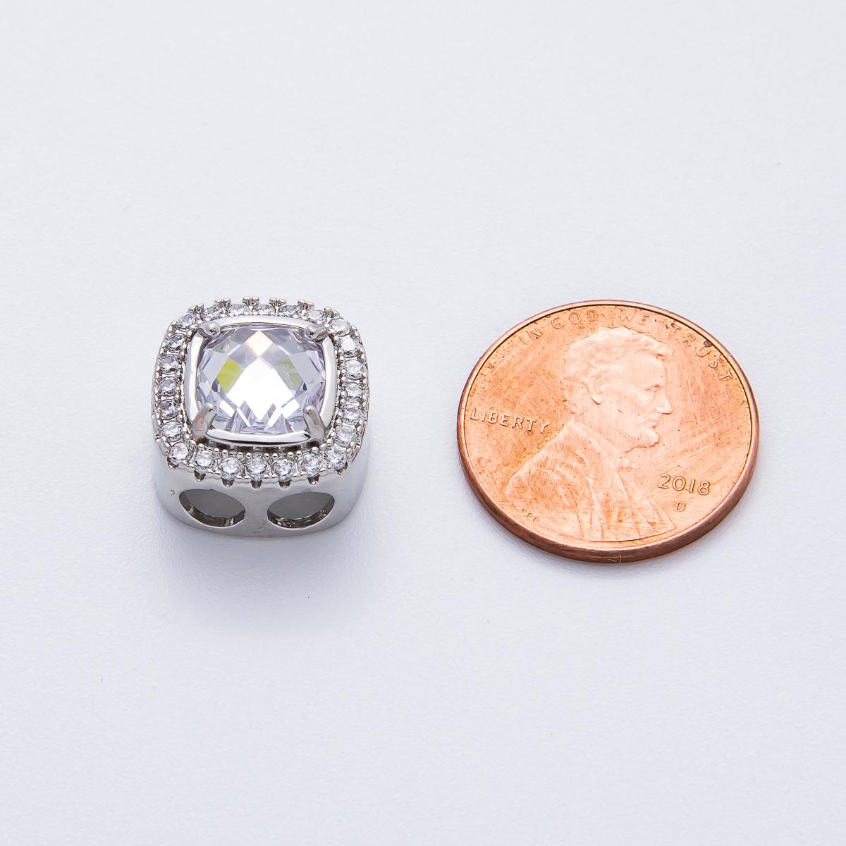 Bolo Tie Stopper Beads for Jewelry Making 2-Hole Slider Beads for Cord Necklace 18k Gold Filled Spacer Beads Supplies B-107