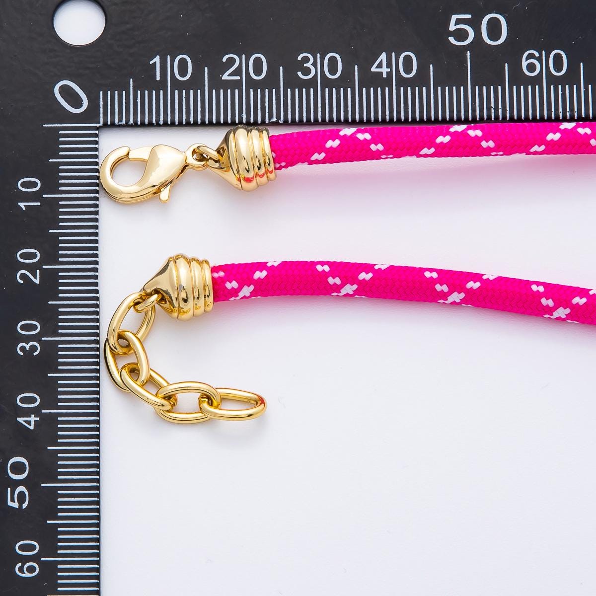 18K Gold Filled 5mm Orange Pink Summer Sport Cord 19 Inch Necklace | WA-3504