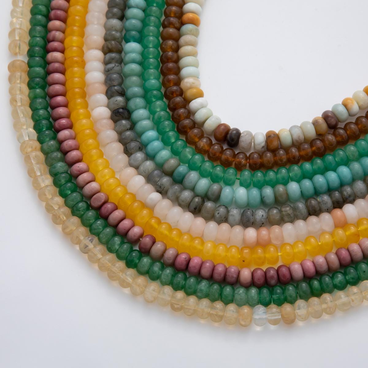 Natural Gemstone Rondelle Beads 8x5 mm Amazonite, Aventurine, Labradorite Quartz Bead By Strand for Jewelry Making Supply WA-409