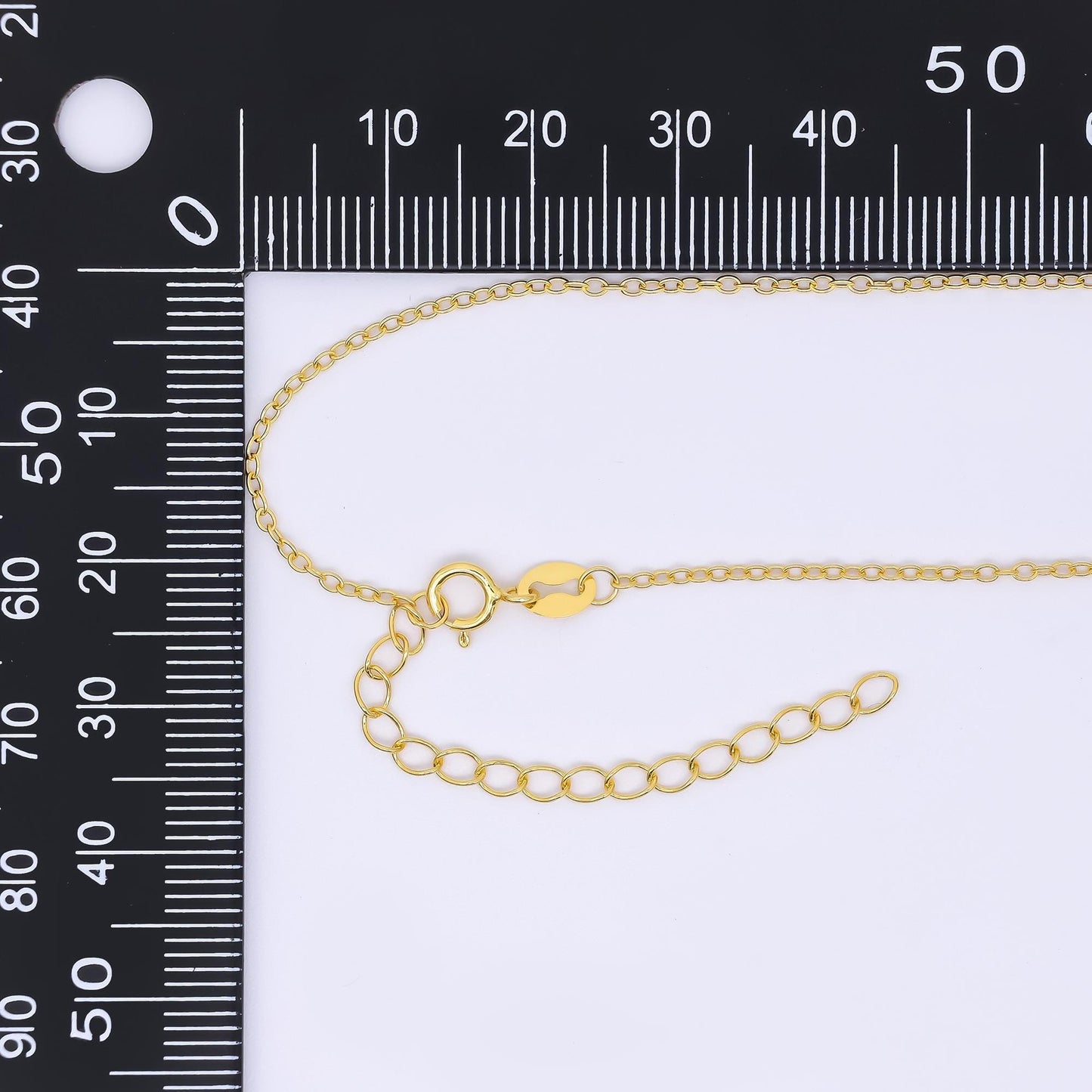 24K Gold Vermeil S925 1.4mm Dainty Classic Cable Chain 16 Inch Necklace | WA-3244