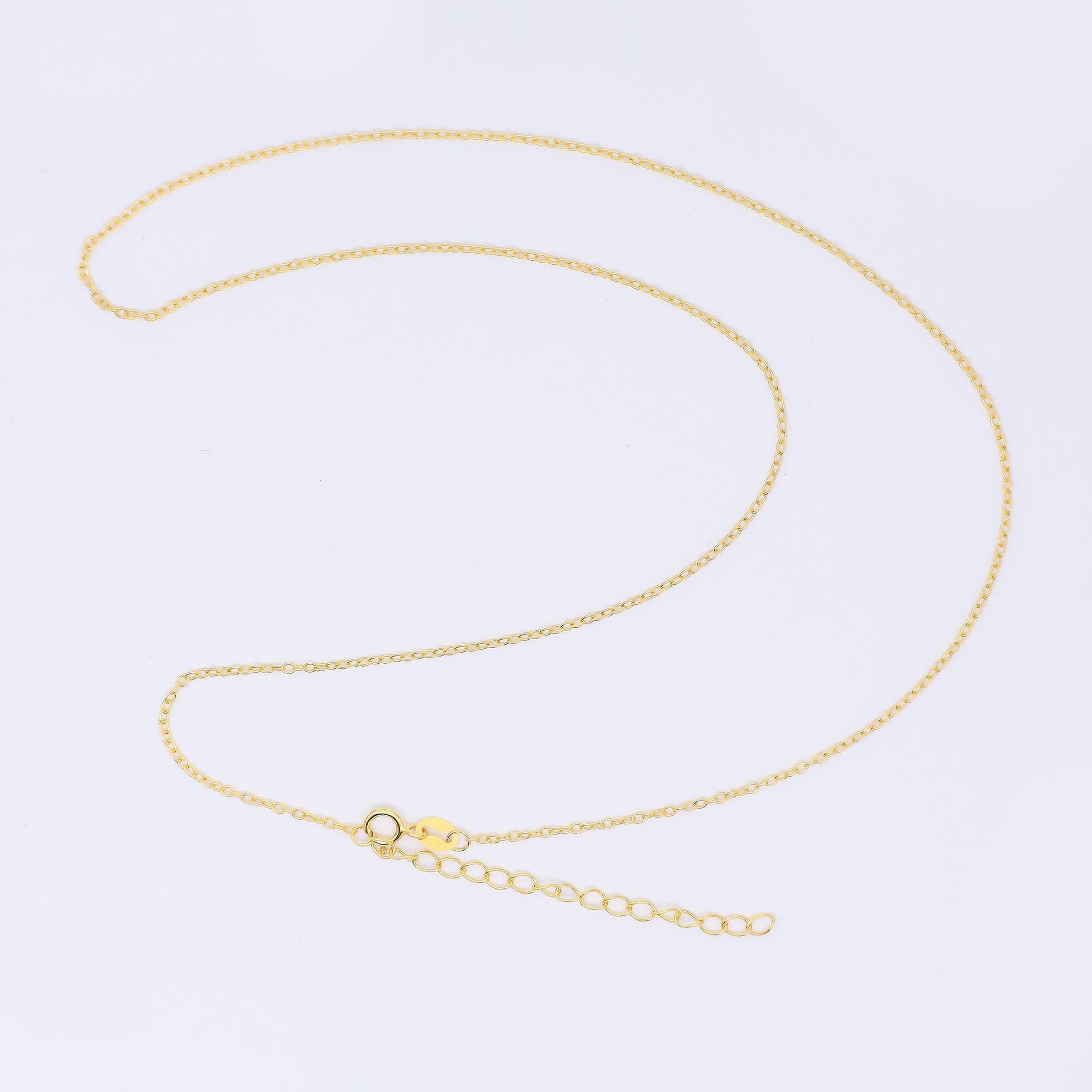 24K Gold Vermeil S925 1.4mm Dainty Classic Cable Chain 18 Inch Necklace | WA-3245