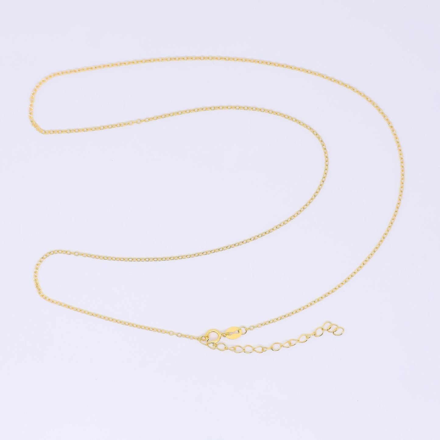 24K Gold Vermeil S925 1.4mm Dainty Classic Cable Chain 20 Inch Necklace | WA-3246
