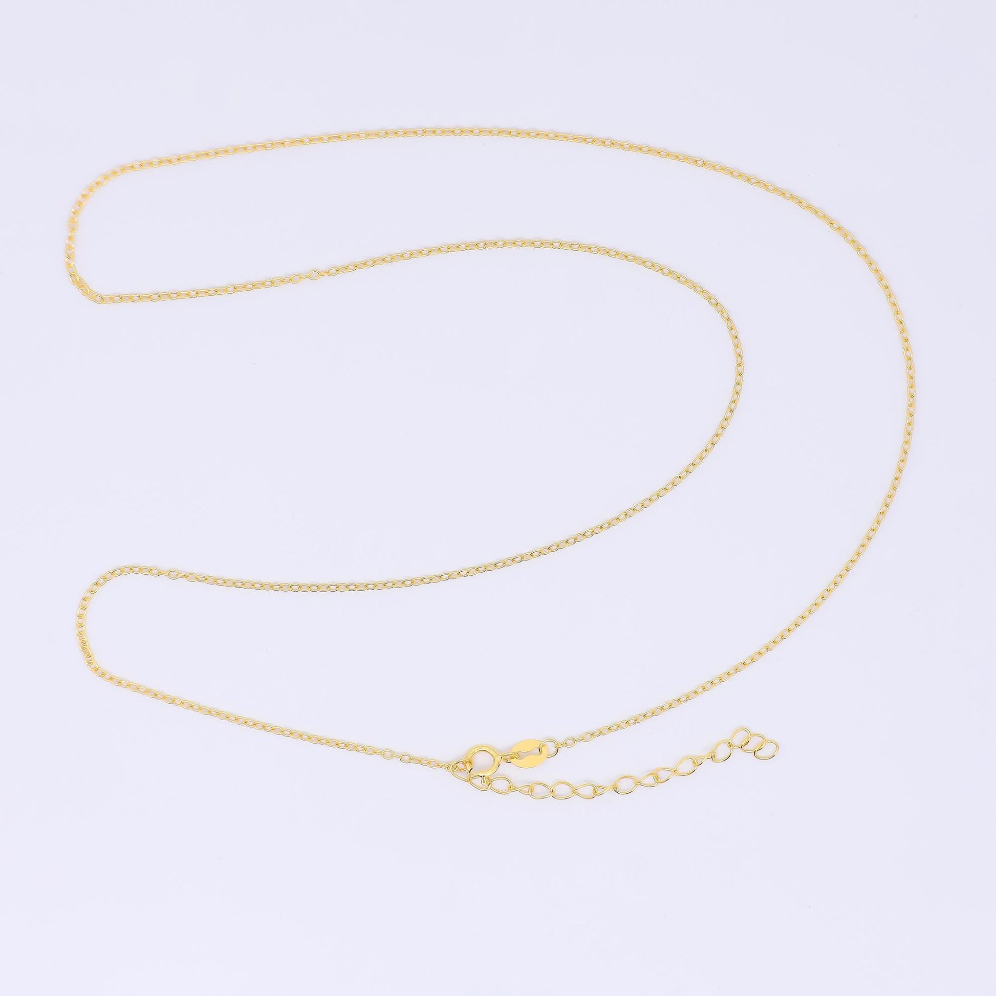 24K Gold Vermeil S925 1.4mm Dainty Classic Cable Chain 20 Inch Necklace | WA-3246