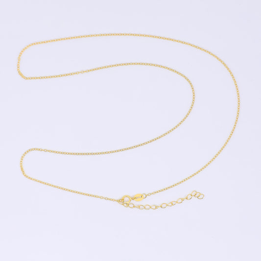 24K Gold Vermeil S925 1.4mm Dainty Classic Cable Chain 20 Inch Necklace | WA-3246