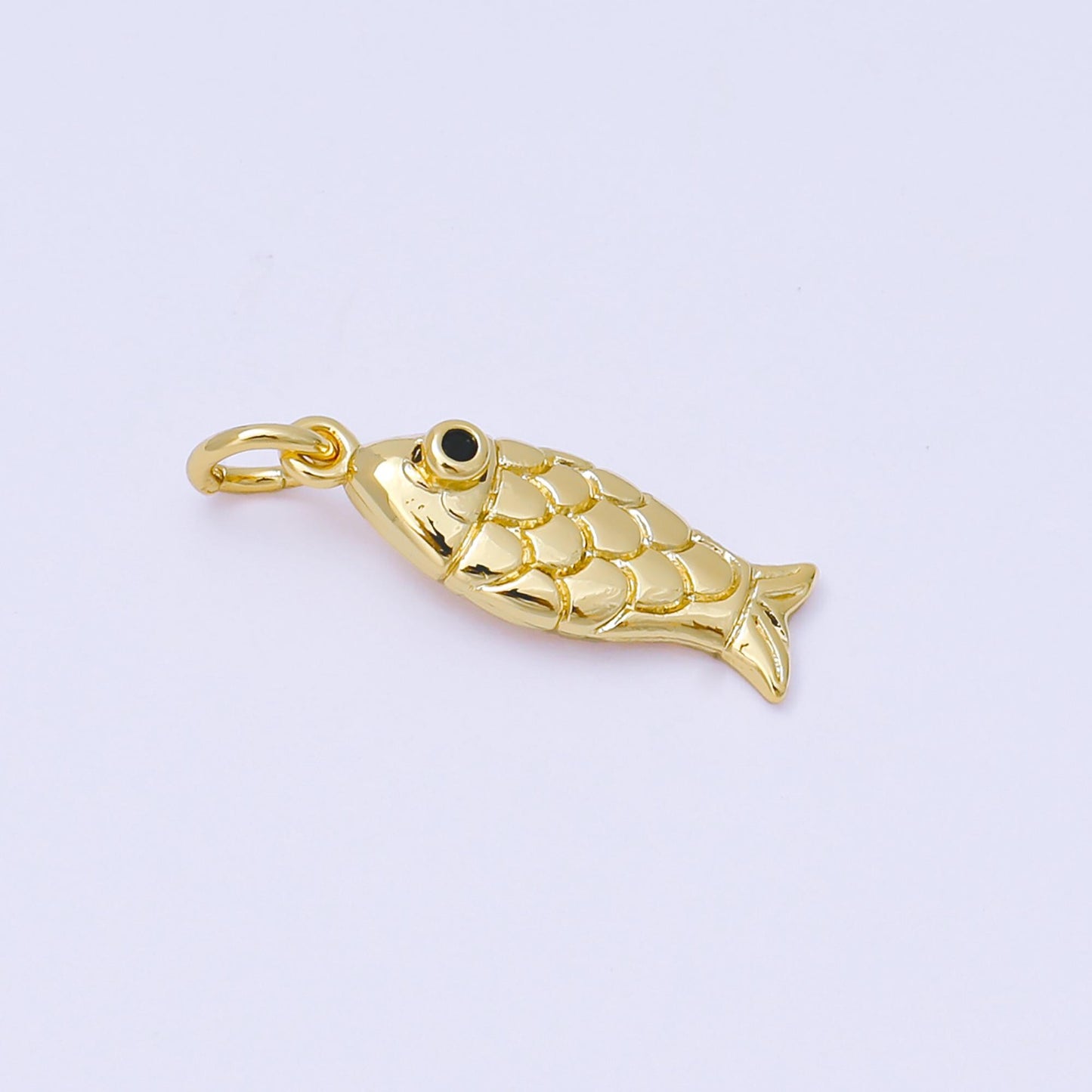 24K Gold Filled 19mm Red, Gold Koi Sardine Fish Charm | AF1286