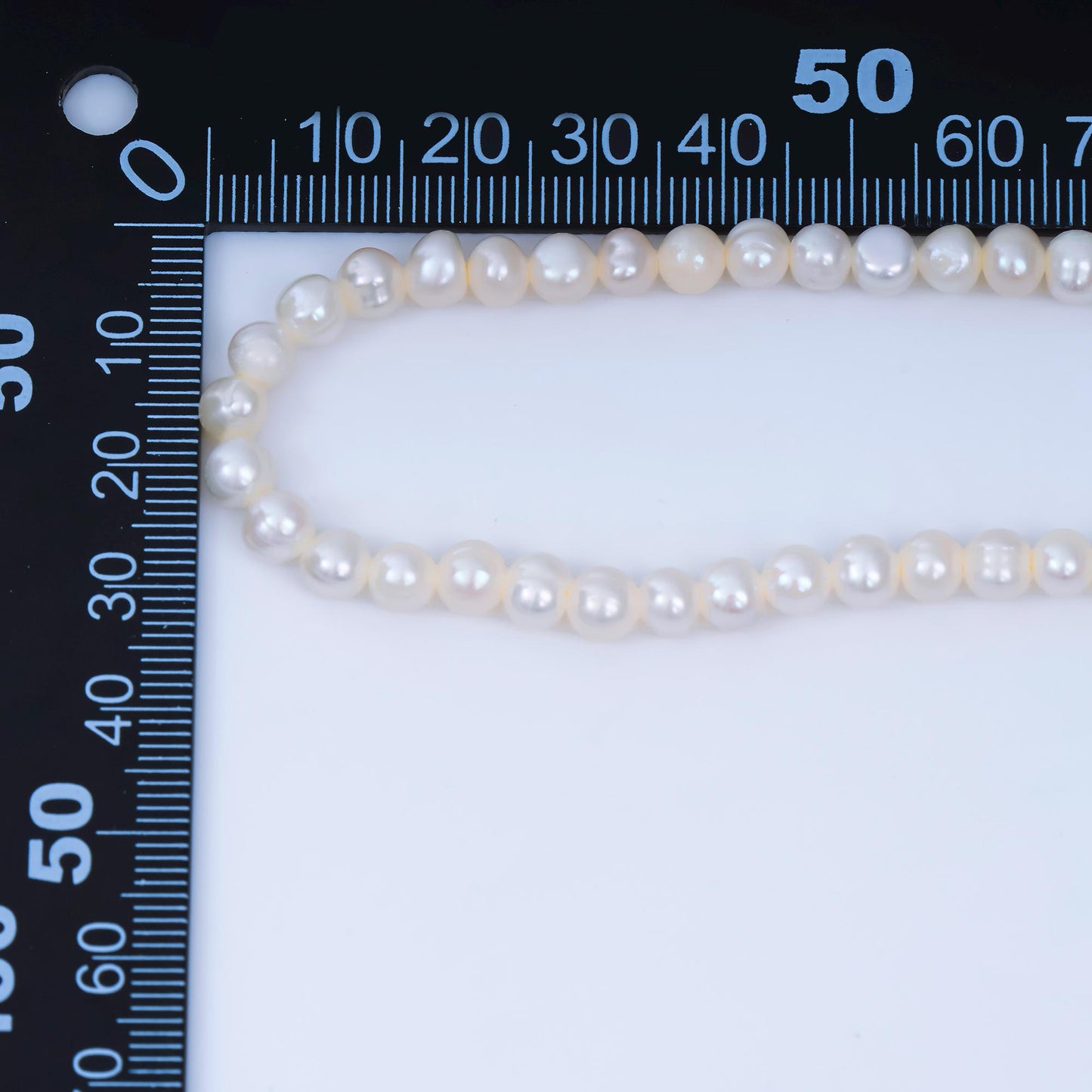 24K Gold Filled 5.5mm Round Freshwater Pearl Chain 14 Inch Necklace with Extender | WA-1007