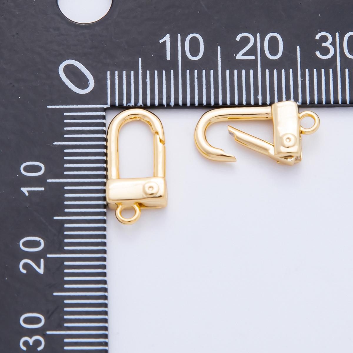 1pc Wholesale Tiny Push Spring Ring Gold Key Holder Ring for Jewelry Necklace Bracelet, Bag Charm Making, Size 15.8 x 7.7 mm Z-1370