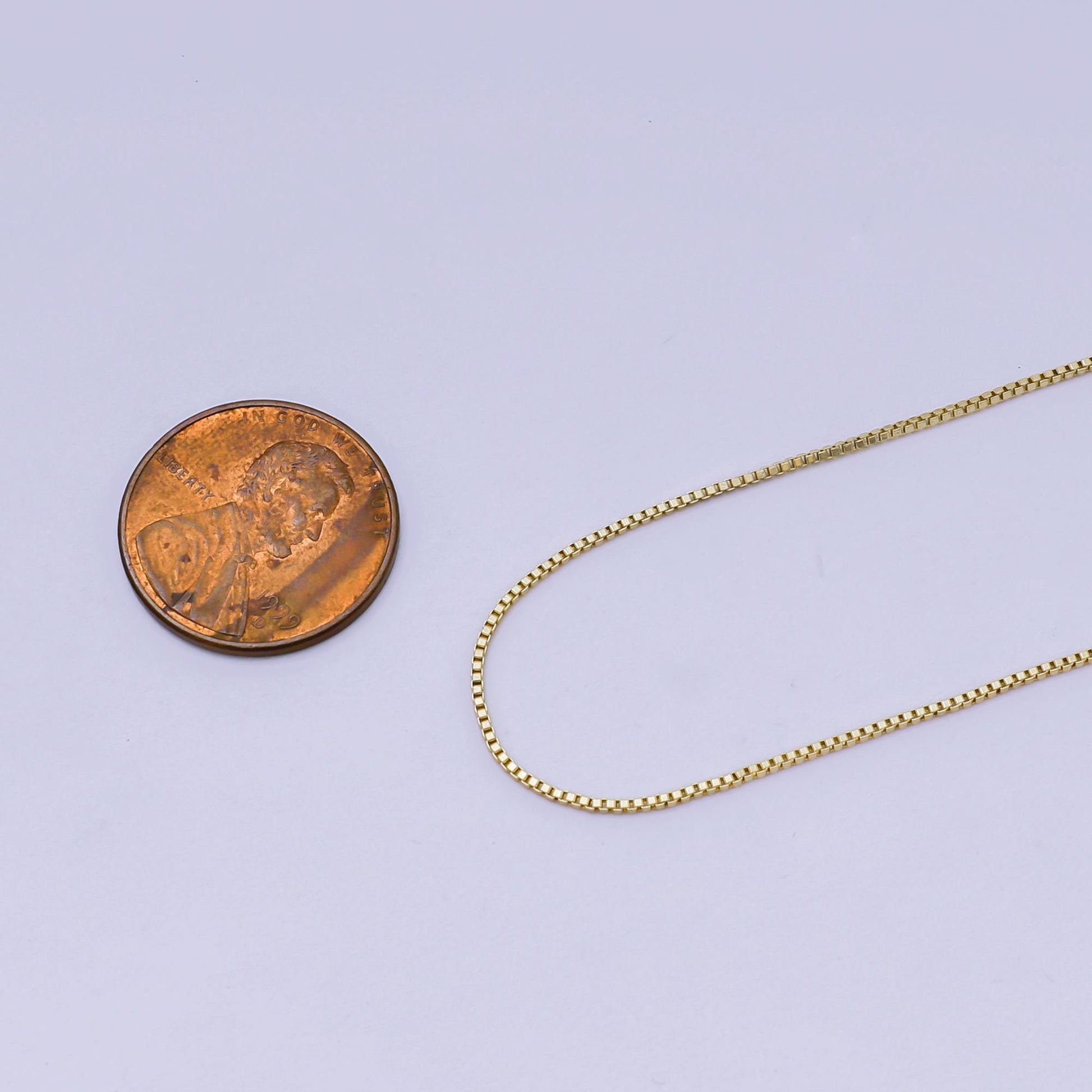 24K Gold Filled 0.8mm Fine Box Chain by Yard Wholesale Chain for Jewelry making Supply | Roll-1672