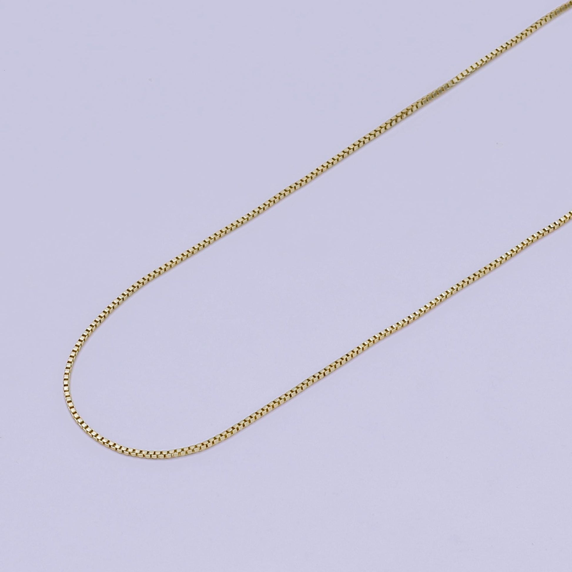 24K Gold Filled 0.8mm Fine Box Chain by Yard Wholesale Chain for Jewelry making Supply | Roll-1672