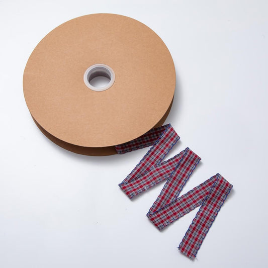 1 yard Plated Red Blue Jean Fabric Long Ribbon Pieces 25mm Cotton for Jewelry Making Supply ROLL-1716