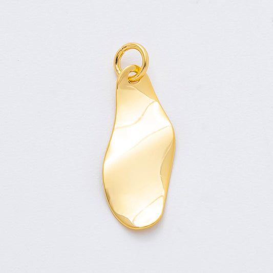 Modern Gold Organic Freeform Shape Pendant Charm Necklace Jewelry Supply DIY Jewelry Finding 18k Gold Filled Molten Gold Charm N-1811