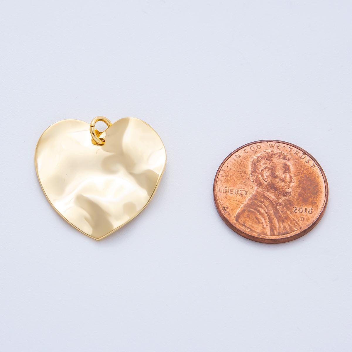 Modern Gold Organic Heart Shape Pendant Charm Necklace Jewelry Supply DIY Jewelry Finding 18k Gold Filled Molten Gold Charm N-1861