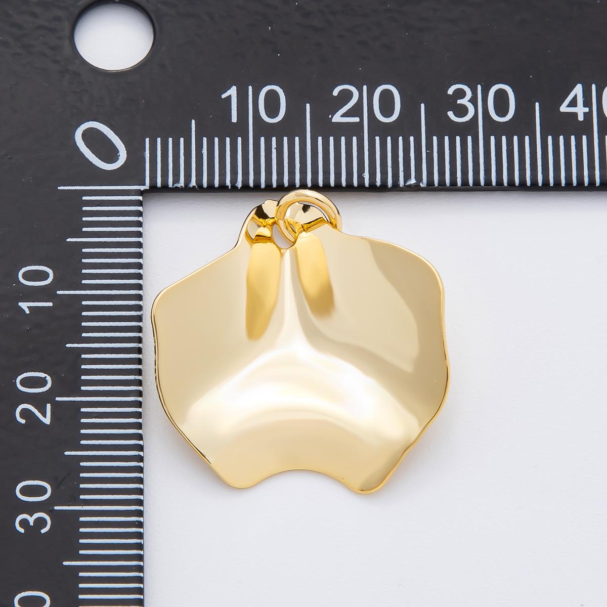 Modern Gold Organic Freeform Shape Pendant Charm Necklace Jewelry Supply DIY Jewelry Finding 18k Gold Filled Molten Gold Charm N-1938