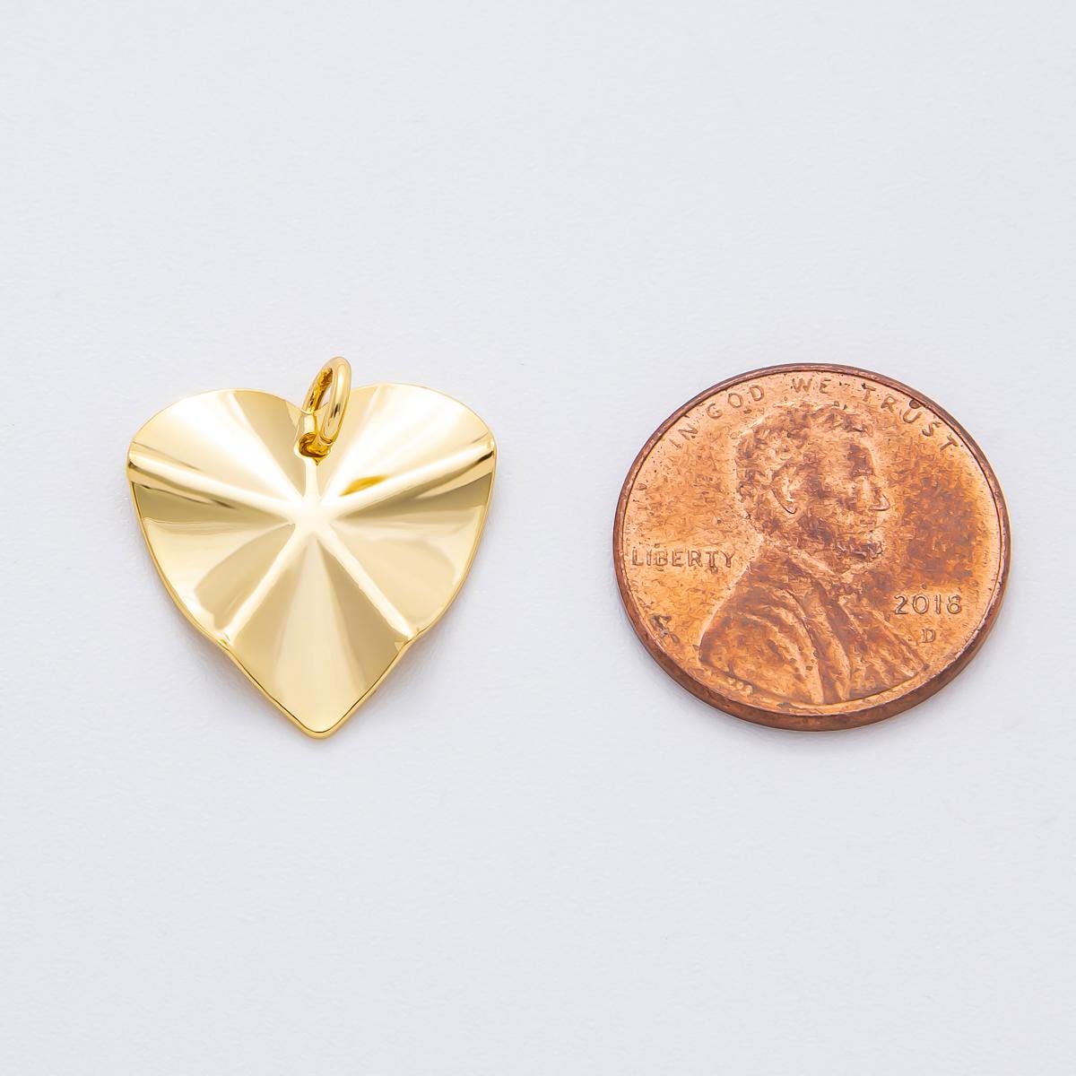 Modern Gold Organic Heart Shape Pendant Charm Necklace Jewelry Supply DIY Jewelry Finding 18k Gold Filled Molten Gold Charm N-1973