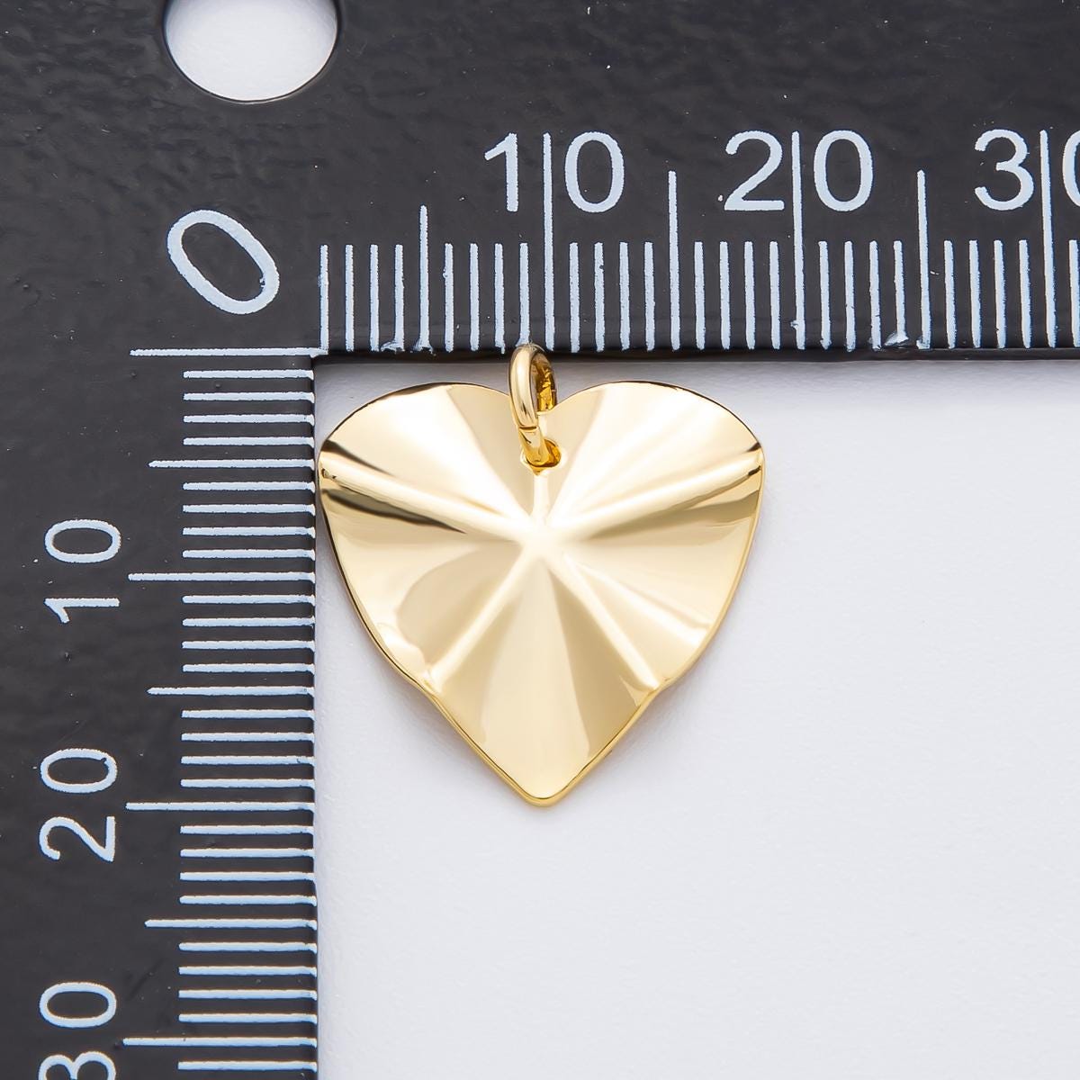 Modern Gold Organic Heart Shape Pendant Charm Necklace Jewelry Supply DIY Jewelry Finding 18k Gold Filled Molten Gold Charm N-1973