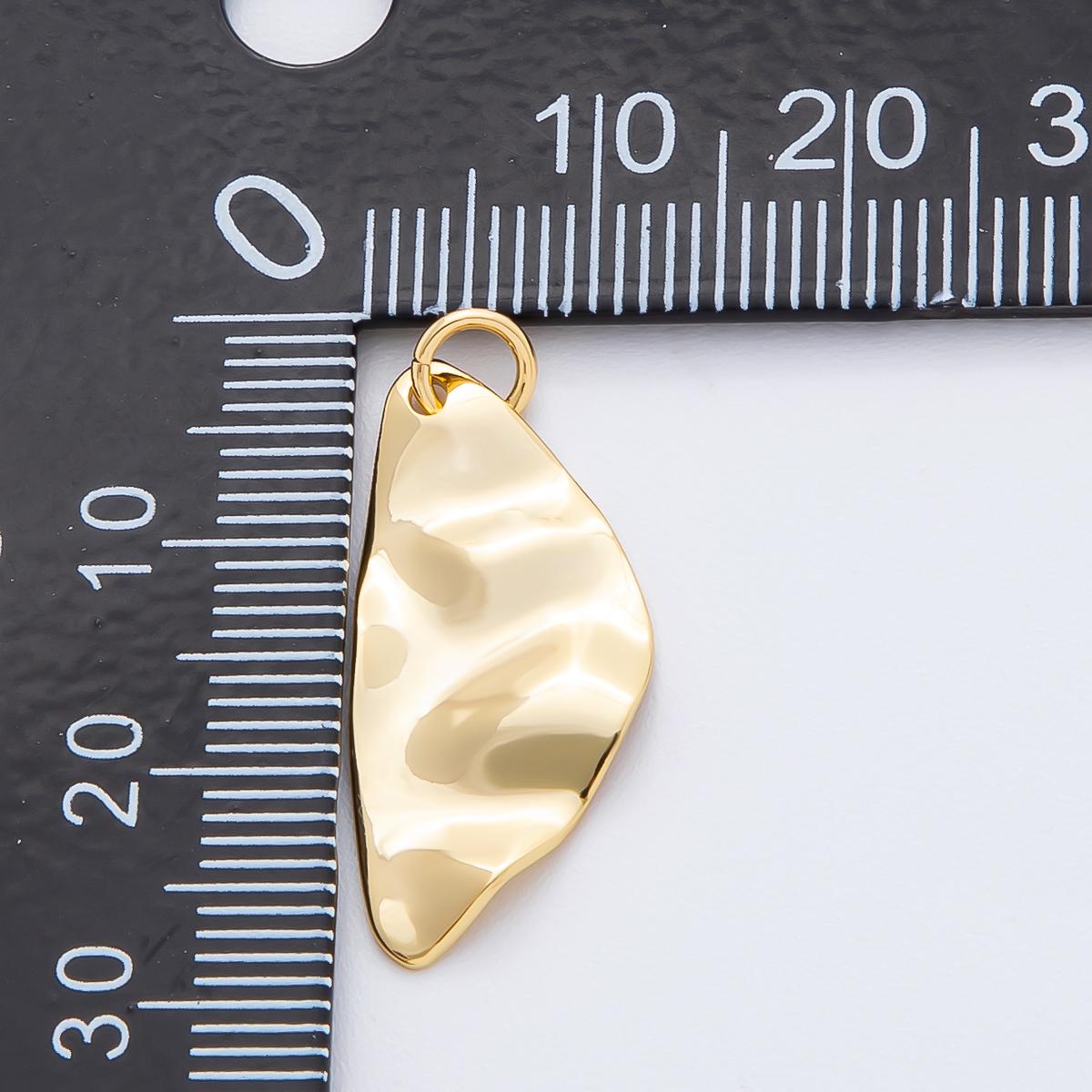 Modern Gold Organic Freeform Shape Pendant Charm Necklace Jewelry Supply DIY Jewelry Finding 18k Gold Filled Molten Gold Charm N-1840