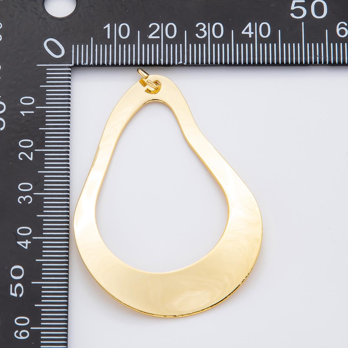 Big 18K Gold Filled Geometric Molten Oblong Charm for Cord Necklace | N-A1525