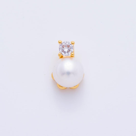 Dainty Pearl Charm Genuine Shell Pearl Pendant Vintage Bridal Wedding Jewelry, Pearl Component For DIY Jewelry Making AF1310