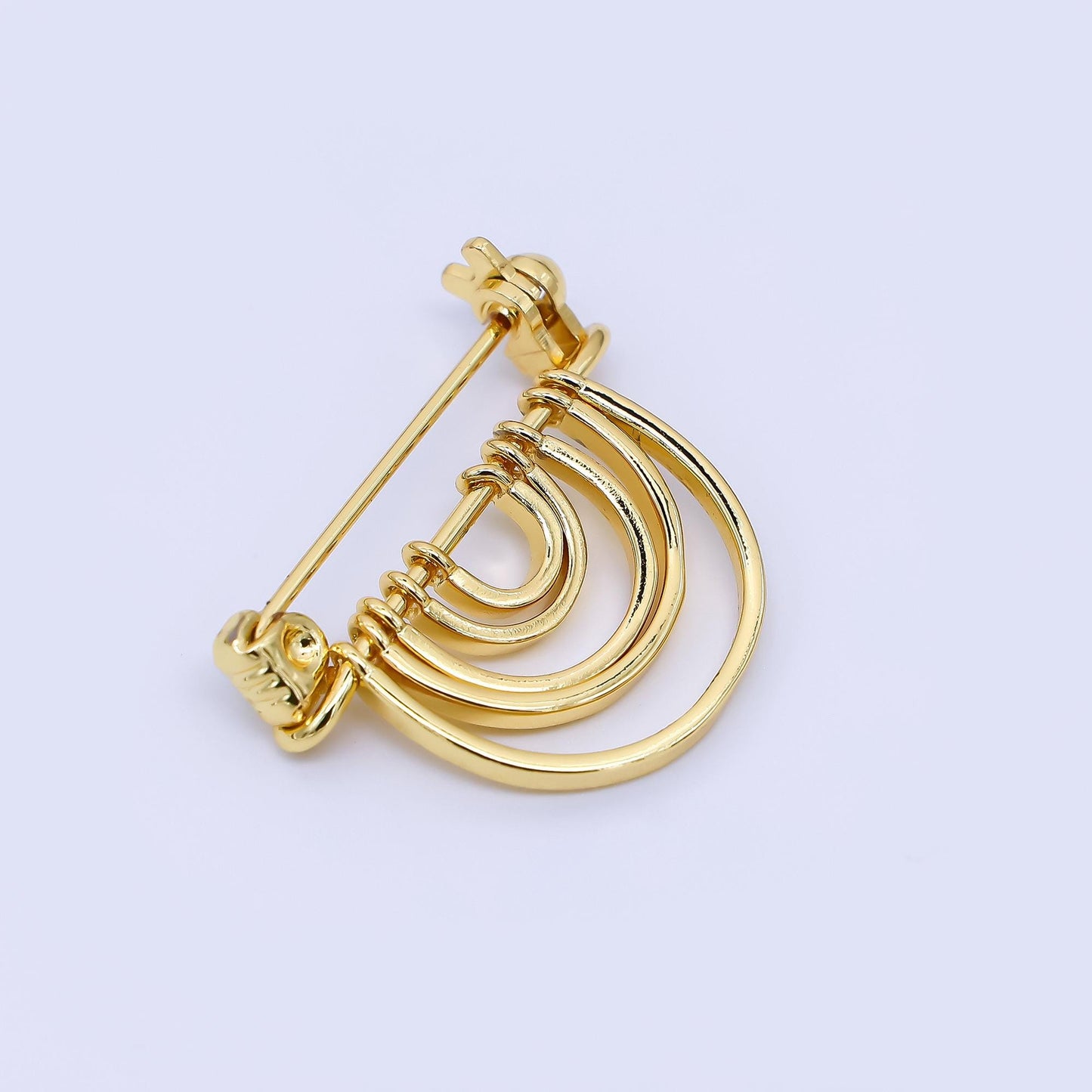 24K Gold Filled 21mm Rainbow Brooch Pin Findings | Z-1262
