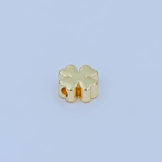 20 pcs 24K Gold Filled Four-Leaf Lucky Fortune Heart Clover Bead Spacer | B-081