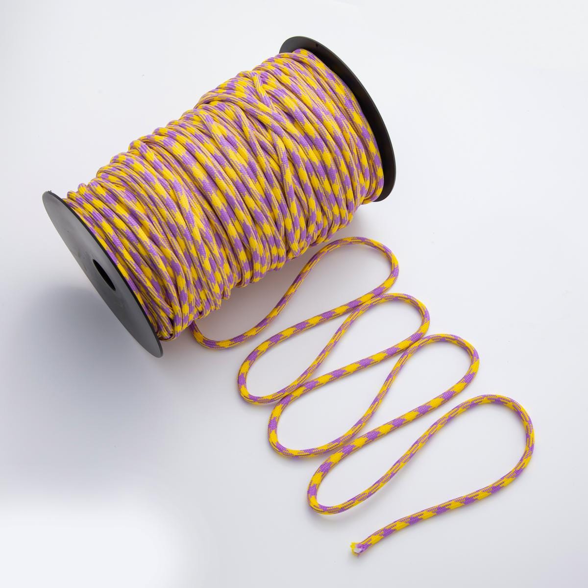 Jewelry Making Round Cords, Polyester & Spandex Cord Ropes 5mm Purple Yellow Braided Rope by Yards | ROLL-A1719