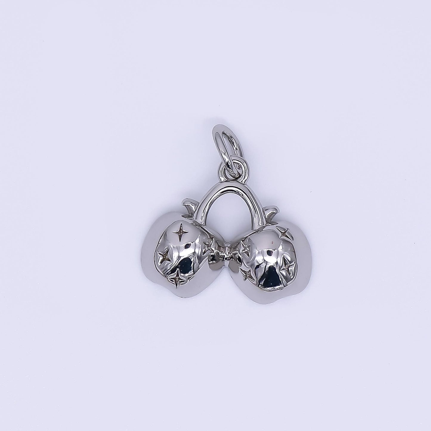 24K Gold Filled 13mm Apple Twin Fruit Charm in Gold & Silver | AH-553