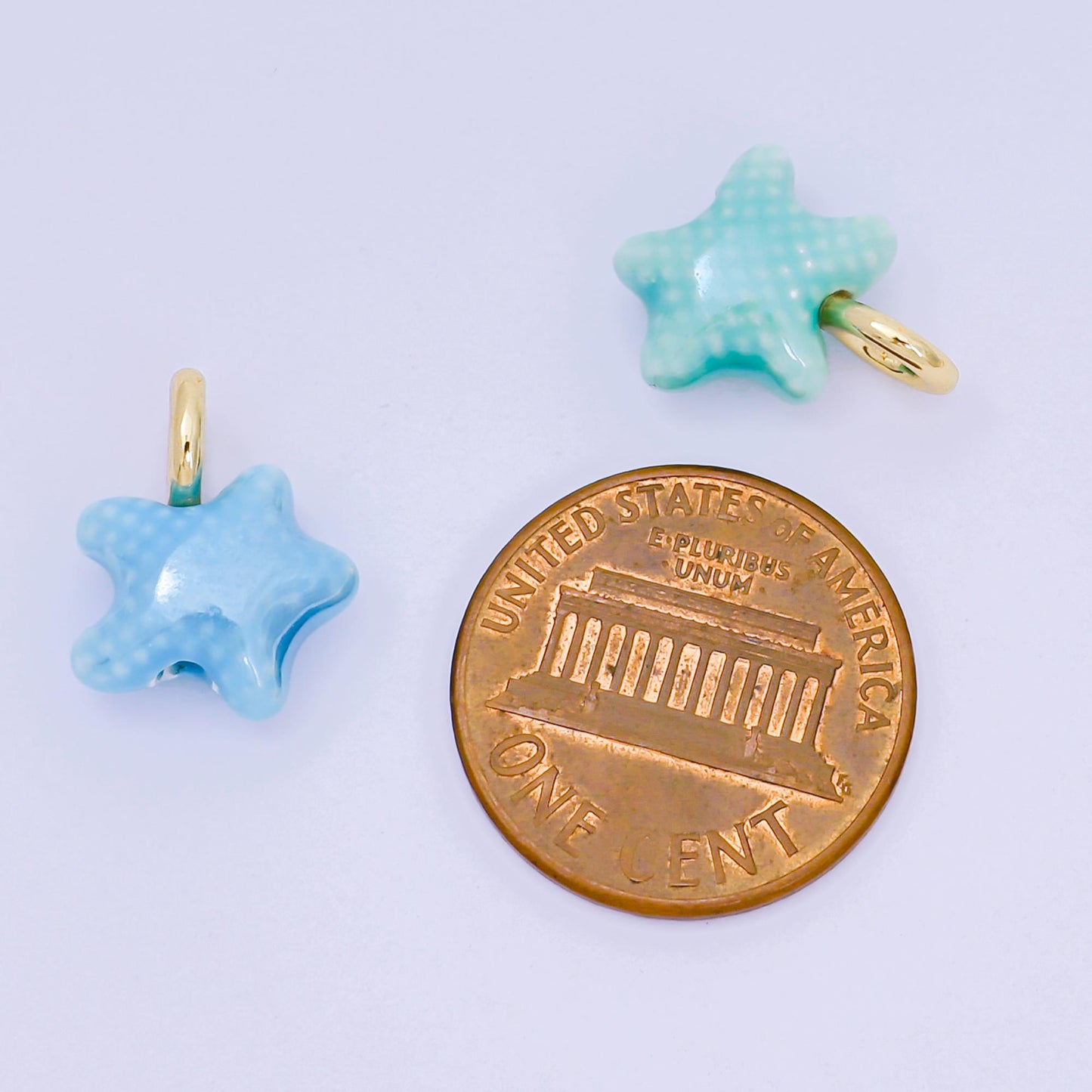 Dainty oval ceramic charm handmade Red Star Fish Shell ceramic porcelain Beach charm for necklace bracelet jewelry making supply N-083