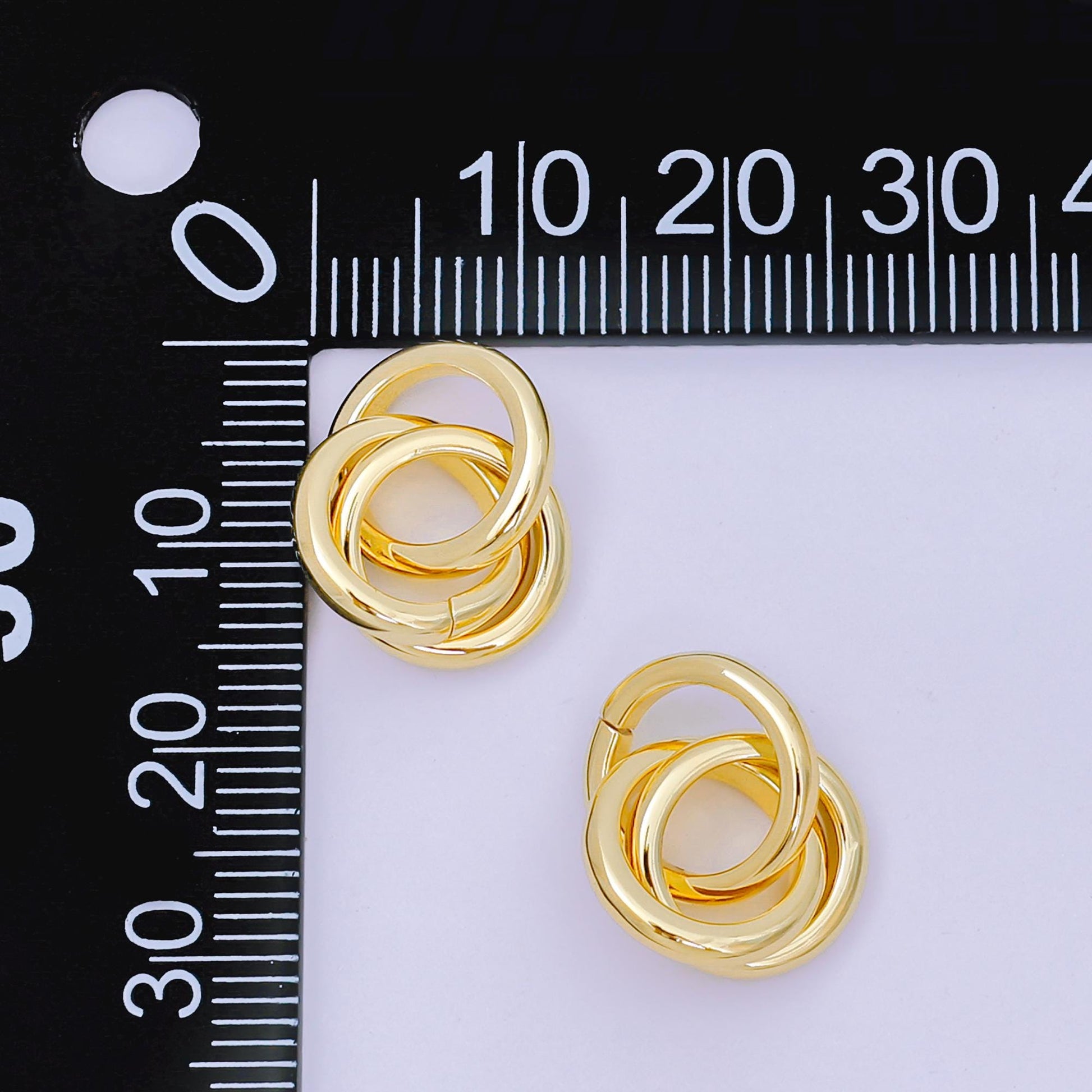24K Gold Filled 12mm Triple Interlocking Jump ring Findings | Z-1303