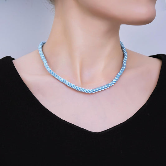 Colorful Cord Choker 14.5 inch Necklace braided silk rope necklace cords WA-3764