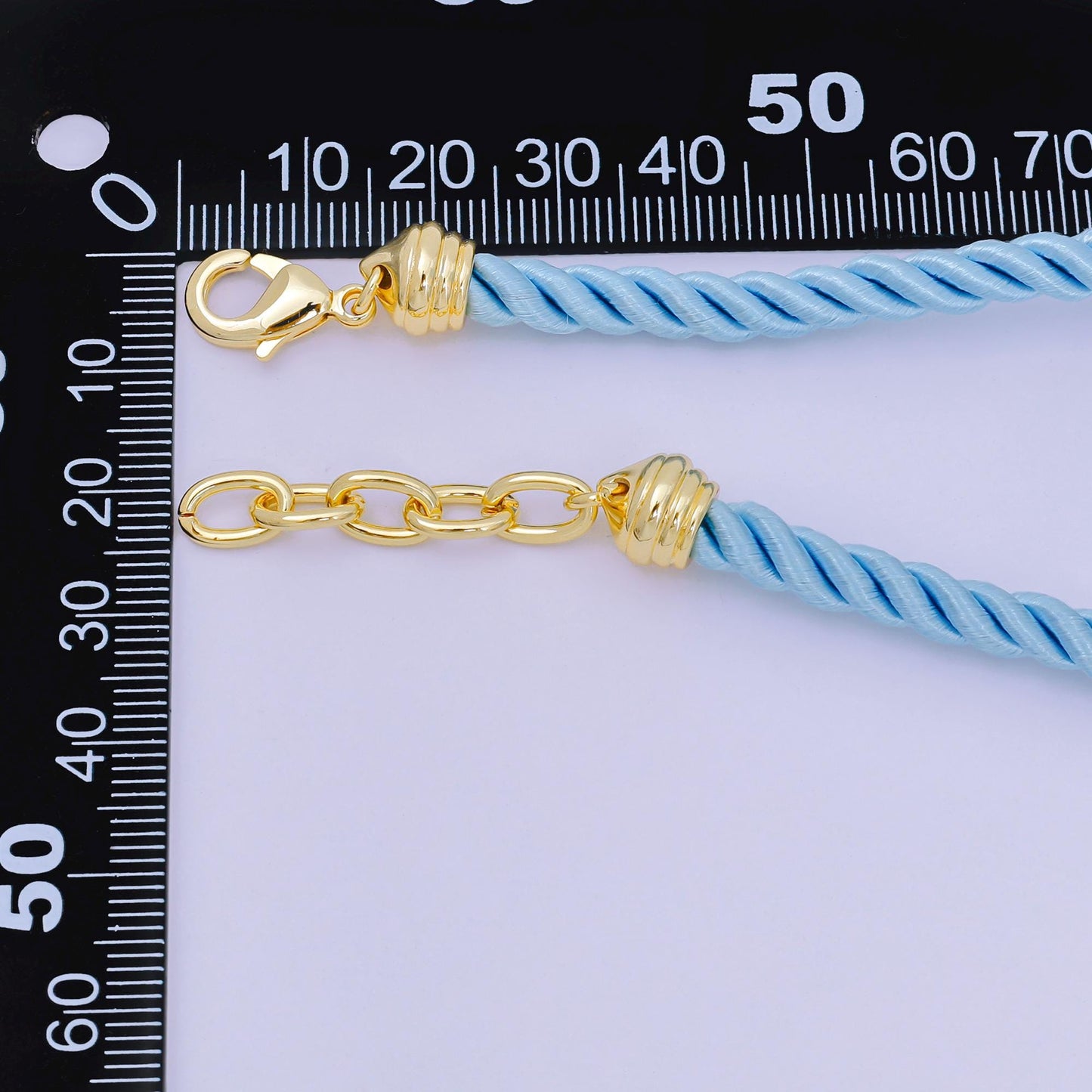 Colorful Braided silk rope necklace cords 16 inch with 24k gold filled clasp WA2440