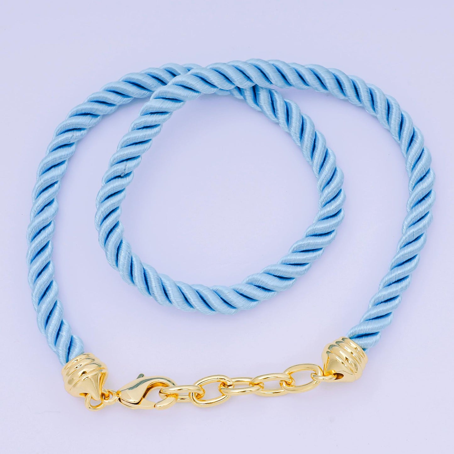 Colorful Braided silk rope necklace cords 16 inch with 24k gold filled clasp WA2440