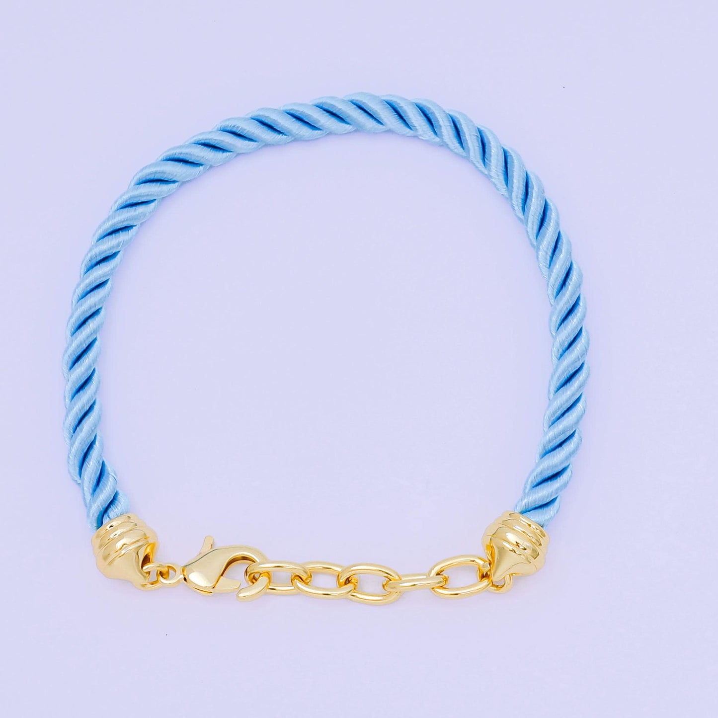 Colorful Braided silk rope Bracelet cords 7.8 inch with 24k gold filled clasp WA3368