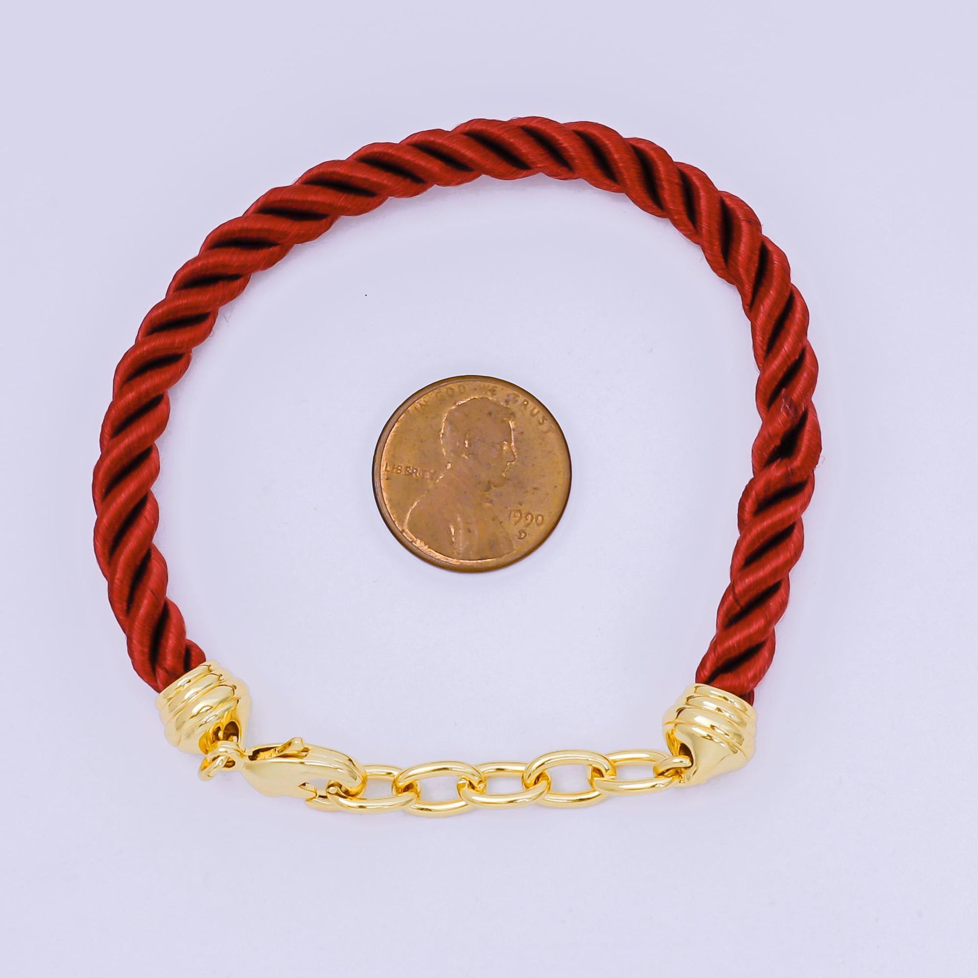 Colorful Braided silk rope Bracelet cords 7.8 inch with 24k gold filled clasp WA3368