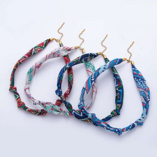 Colorful Scarf Necklace 16.6 inch Make your own Scarf Necklace Charm Jewelry Supply with PVD Gold Stainless Clasp WA1653