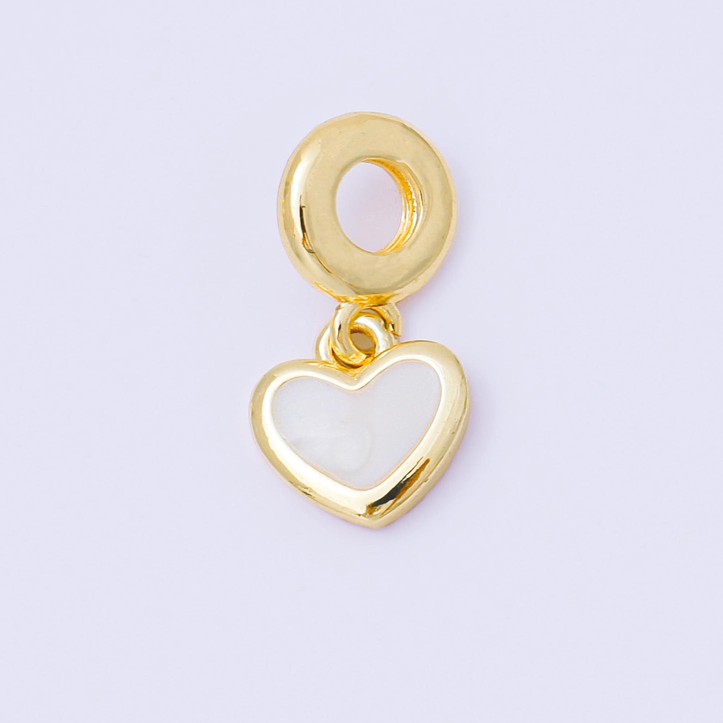 24k gold filled Black Red WHite hearts Charm rondelle bail drop pendant | AC1630
