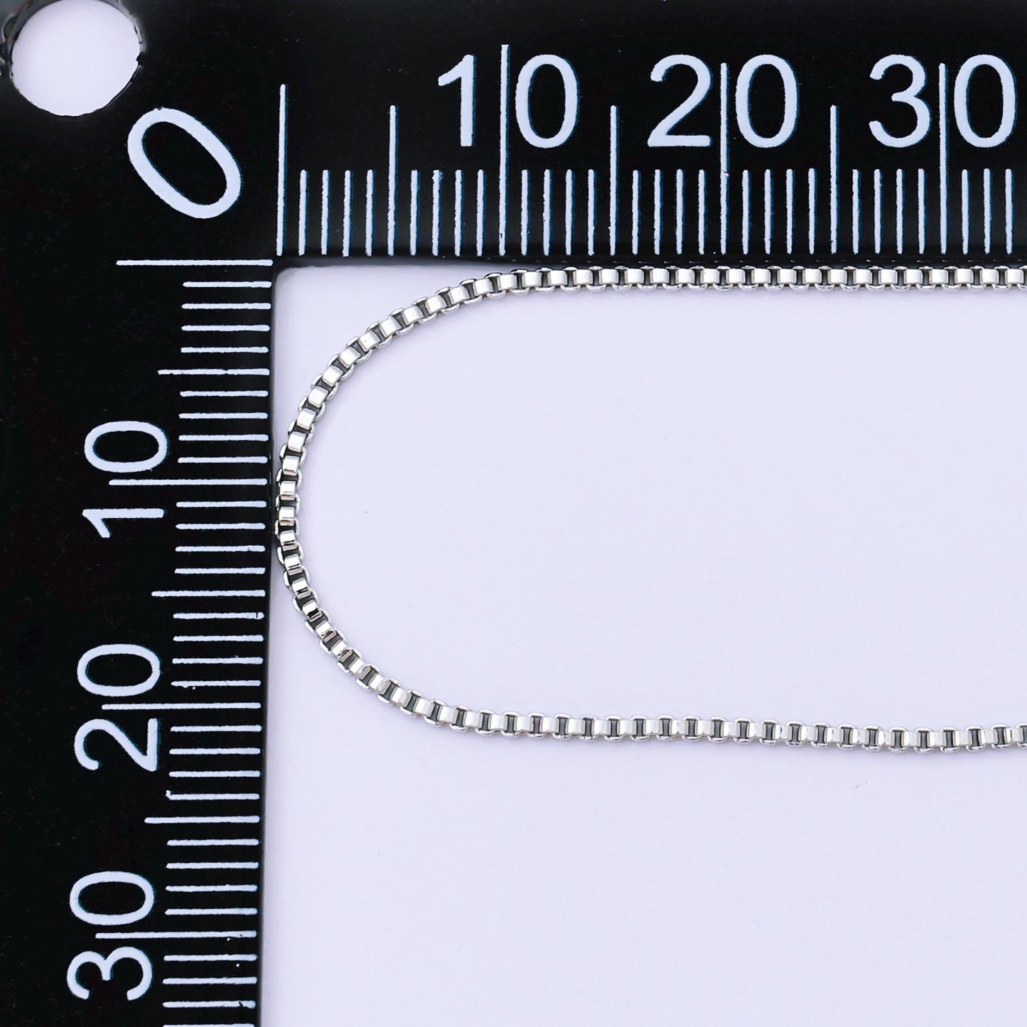 Dainty ready to wear White Gold Silver Square Box Chain Necklace, Layering Dainty Box White Gold Chain 16 inch Layer Necklace WA-2334
