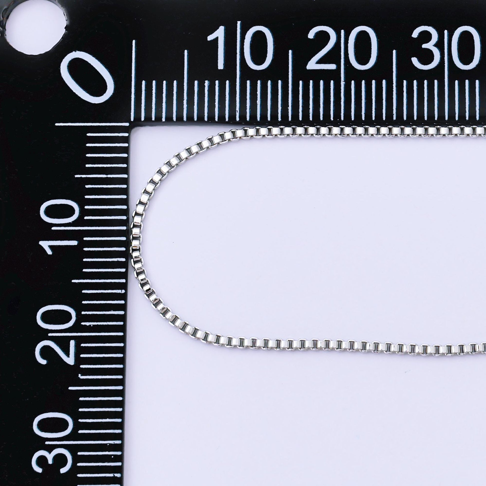 Dainty ready to wear White Gold Silver Square Box Chain Necklace, Layering Dainty Box White Gold Chain 16 inch Layer Necklace WA-2334