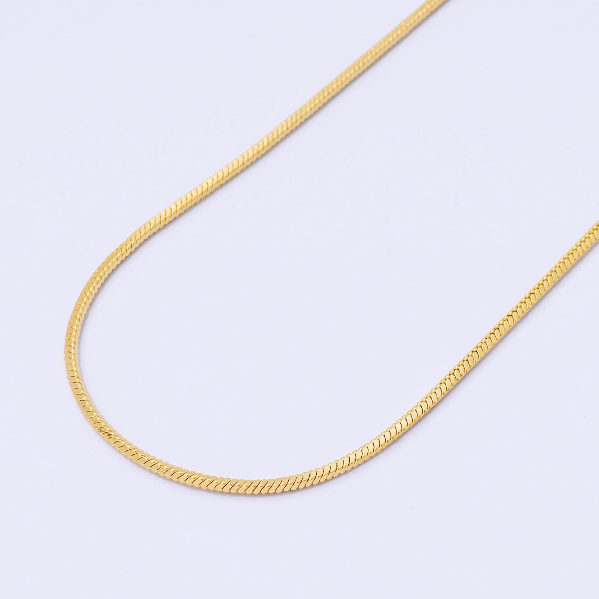 1pc 19.88'' Ready to Use 24K Gold Filled Cocoon Necklace Chain, Layer Snake Herringbone Chain Necklace WA-3834