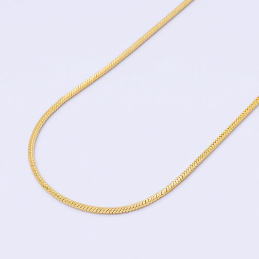1pc 19.88'' Ready to Use 24K Gold Filled Cocoon Necklace Chain, Layer Snake Herringbone Chain Necklace WA-3834
