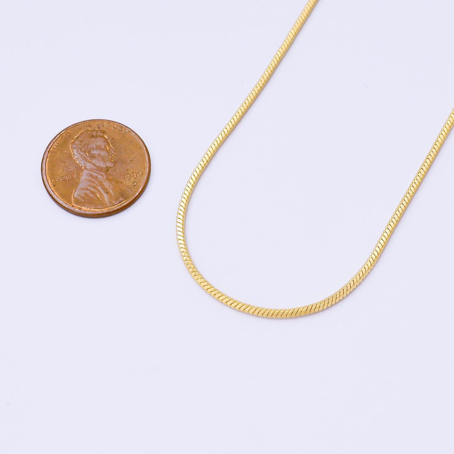 1pc 19.88'' Ready to Use 24K Gold Filled Cocoon Necklace Chain, Layer Snake Herringbone Chain Necklace WA-3834