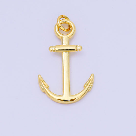 24K Gold Filled 24mm Deep Sea Ship Anchor Charm | AH-644