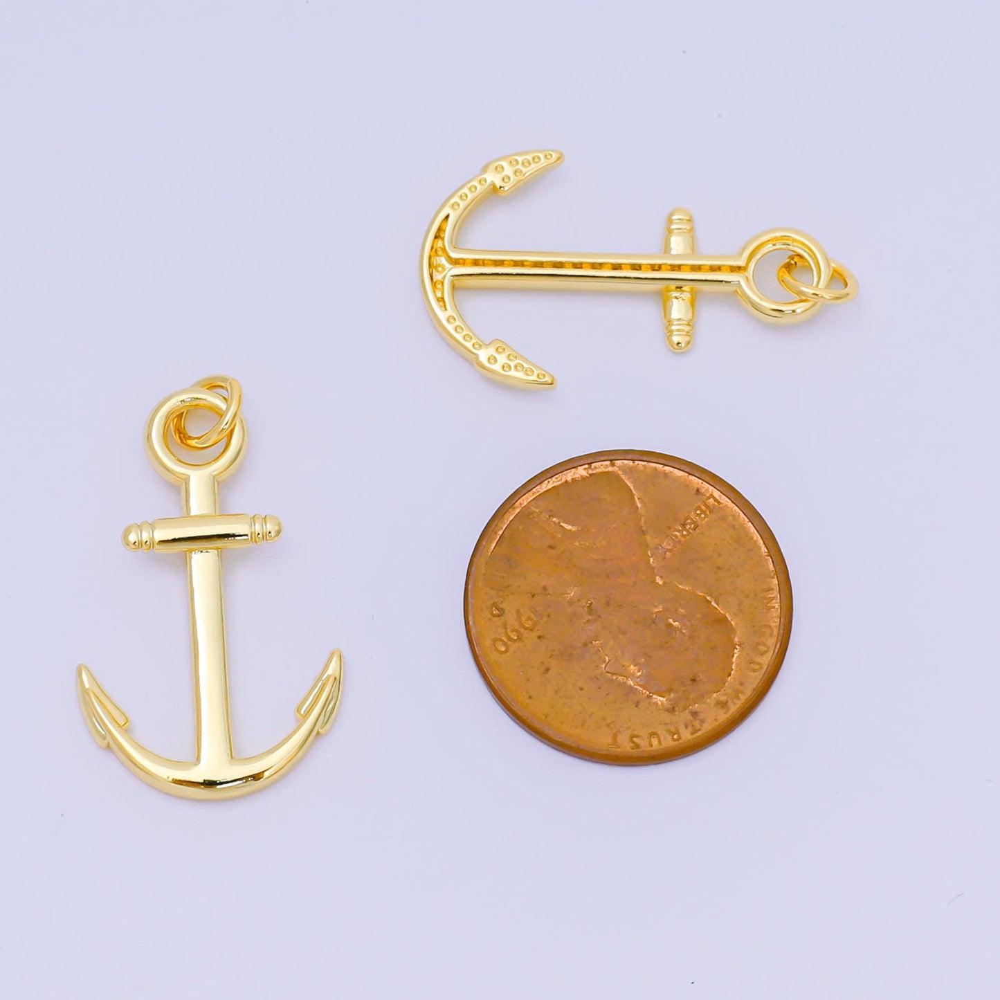 24K Gold Filled 24mm Deep Sea Ship Anchor Charm | AH-644