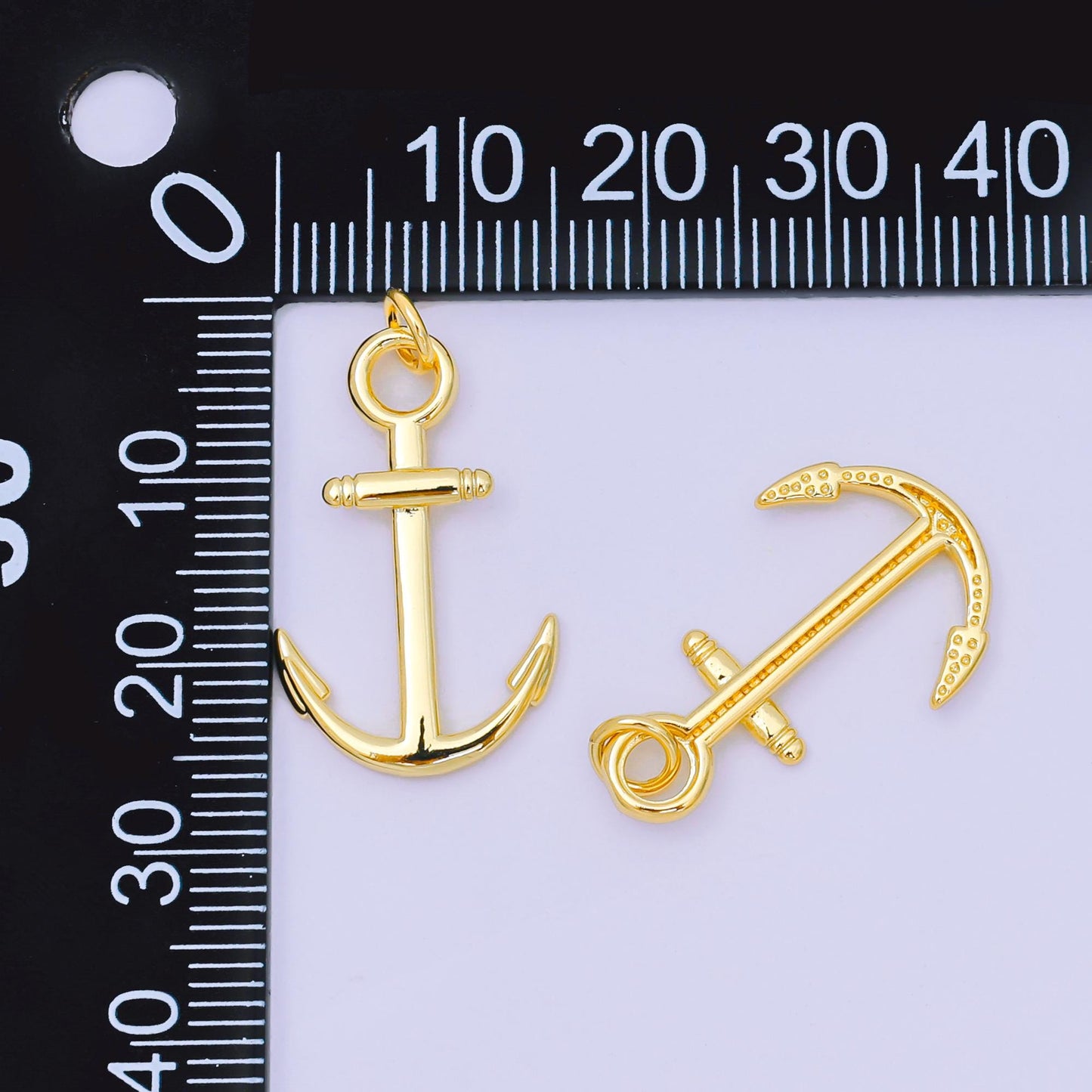 24K Gold Filled 24mm Deep Sea Ship Anchor Charm | AH-644
