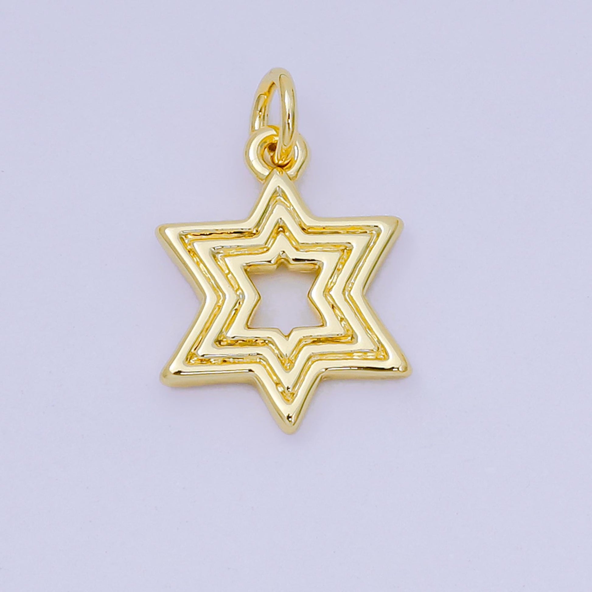 24K Gold Filled 16mm Star of David Charm | AH-643