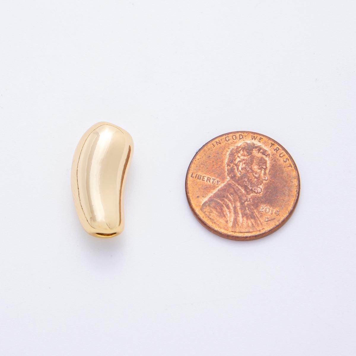 18K Gold Filled Shot Bean Tube Bead Spacer Spacing beads for Bracelet Necklace Making AF1074