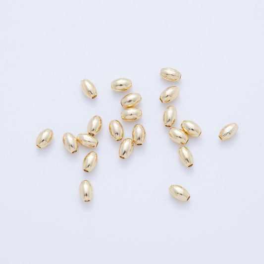 10x 18k gold Filled Tiny Oval Bean spacer beads Tiny Seed Bead spacer beads 5x3 mm beads AF-1071
